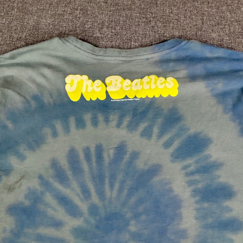 The Beatles Mens Good Day Sunshine Tie Dye T-Shirt XL Blue Cotton Band Tee - Picture 6 of 10